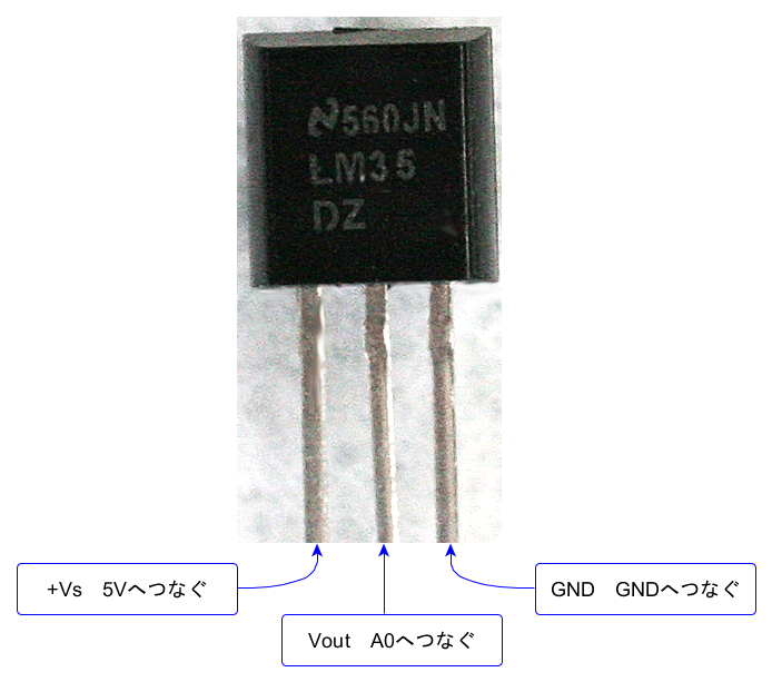温度を測る その1 アナログ・センサLM35DZを利用 - Arduinoクックブック