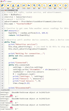 CircuitPython 10行プログラミング Step8 (7) BLE stream